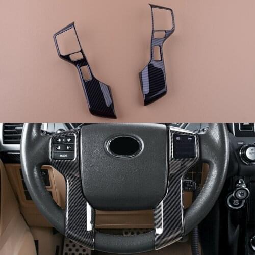 New 2Pcs ABS Carbon Fiber Style Steering Wheel Cover Trim Fit for Toyota Tacoma 2016 2017 2018 2019 2020