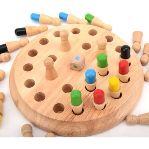 Kids Party Educational Cognitive Ability Toy Game Wooden Memory Match Stick Chess Game Fun Block Board Game Color for Children