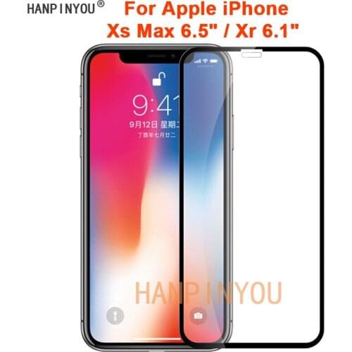 For Apple iPhone Xs Max Xr X 9H Hardness 2.5D Full Cover Toughened Tempered Glass Film Screen Protector Guard