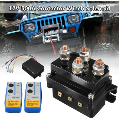 12V 500A Winch Solenoid Relay Contactor+ Wireless Winch Remote Control Kit for Truck Jeep ATV 5500-12000Lbs Winch (500A)