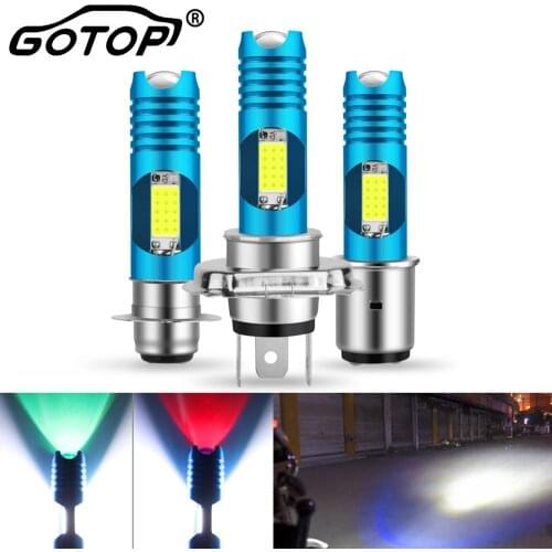 H4 H7 RGB Motorcycle Headlight P15D H6 BA20D With Colorful Runing Light High Power 80W Wireless Motorcycle Head Lamp Moto Light