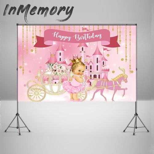 Photography Background Pink Gold Glitter Backdrop for Photo Studio Princess Baby Shower Fantasy Castle Rainbow Photocall Party