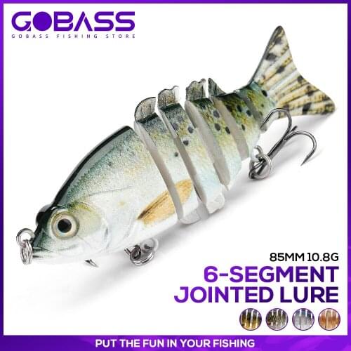 GOBASS Wobblers Minnow Jointed Sinking Fishing Lure Swimbait Pike Fishing Accessories 85mm 10.8g Jerkbait Wobler Hard Fish Baits