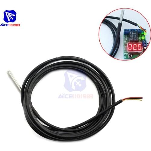 Diymore 2.5m Temperature Sensor Cable DS18B20 Thermometer Waterproof Digital Thermal Probe for Arduinoi UNO R3