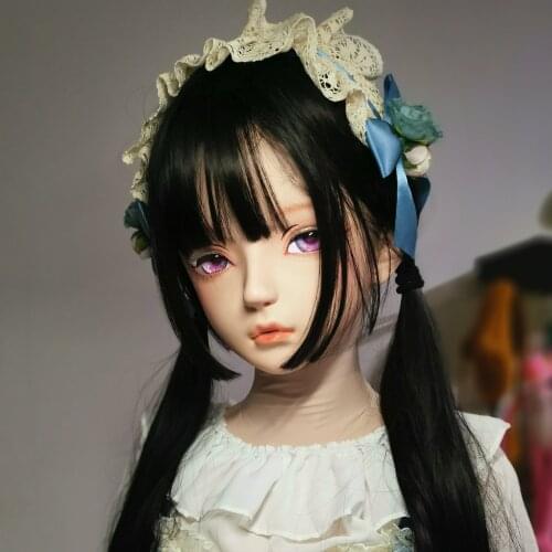 Dollkii 02) Female Girl Silica Resin Cosplay BJD Cross Dressing Kigurumi Head Mask Anime Role Play Party Crossdresser Doll Mask