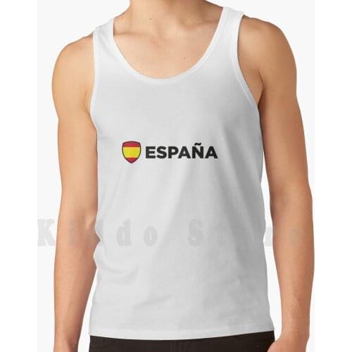 National Flag Of Spain tank tops vest 100% Cotton Flag Mallorca Spain Bullfight Vacations Flamenco Football
