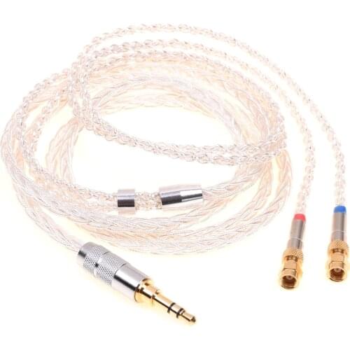 Soft TPE Clear 8 Cores Silver Plated HiFi Headphones Upgrade Cable Dual SMC Compatible for Hifiman He-5 He-6 He-500 HE560