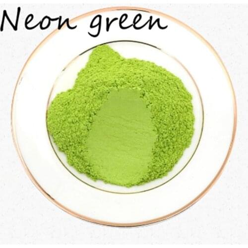 Neon green 10g Healthy Natural Mineral Mica Powder DIY For Soap Colorant Makeup Eyeshadow Powder Handmade,nail glitter set