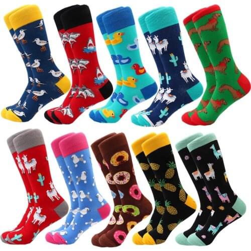Fashion Happy alpaca submarine world Cotton Soft Sox Shark Men Funny Women Ladies Girls Art Socks