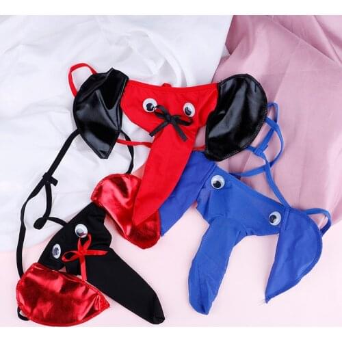 2020 NEW Mens Sexy G-strings Thongs Elephant Bulge Pouch Men Elastic T Back Erotic Lingerie Underwear Male Bulge Pouch Thong