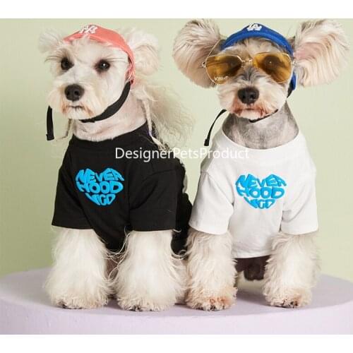 Pets Clothes Dog Clothes for Small Dogs Yorkshire Designer Dog Clothes Black Graphic Tee Schnauzer Pets Clothes Puppy Clothes