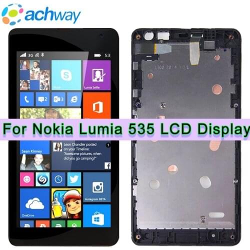 Original For Nokia Lumia 535 LCD Display Touch Screen Digitizer Assembly With Frame Replacement Parts 2S 5.0 N535 RM-1090 LCD