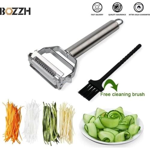 BOZZH Stainless Steel Multi-function Vegetable Peeler & Julienne Peeler Cutter Potato Carrot Grater Kitchen Tool