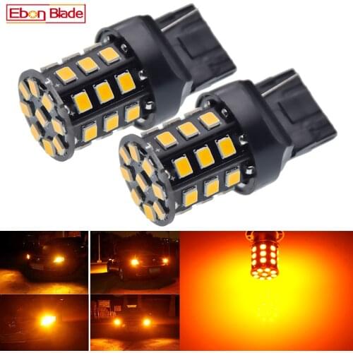 Pair Car LED T20 7440 W21W 1156 BA15S P21W BAU15S PY21W 2835 33 SMD Amber Orange Indicator Turn Signal Light Bulb 12V Auto Lamp