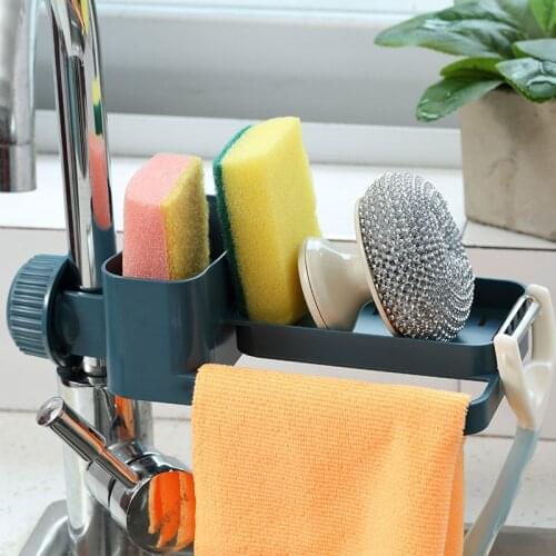Faucet Drain Rack Sponge Holders Kitchen Storage Rack Sink Organizer Bathroom Accessories Shelf Household Items