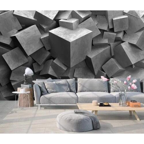Custom 3D Wallpaper Original Stereo Board Square Carving 3D Background Wall Living Room Sofa Mural Wallpaper