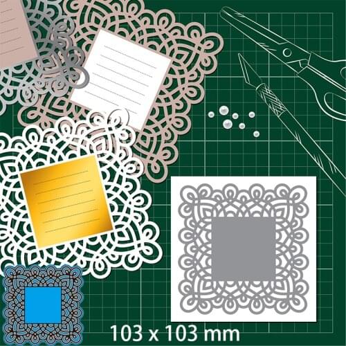 103*103mm Hollow Lace Greeting Card Decoration New Metal Cutting Dies for DIY Scrapbooking Photo Album Embossing Paper Card