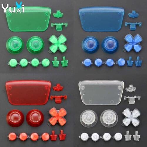 YuXi Clear Plastic Buttons Key Replacement For Sony Playstation 5 PS5 Controller Shell Cover Joystick D-Pad Share Button