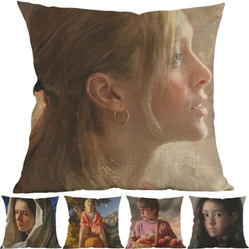 Russian Arsen Kurbanov oil painting 45*45cm square pillow case Cushion cover car sofa decoration pillow cushions covers