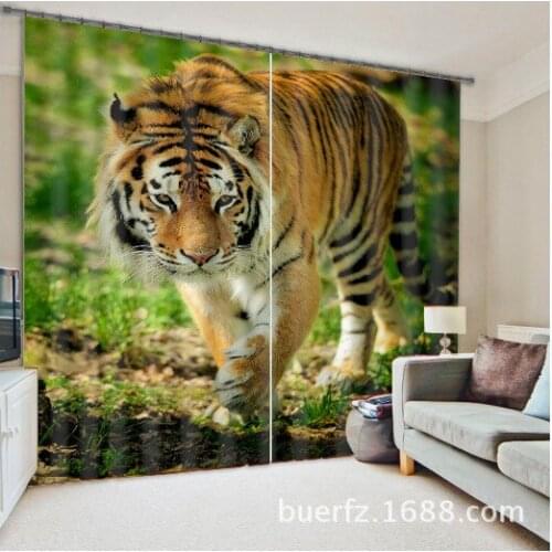 New Tiger 3D Photo Printing Blackout Curtains For Bedding room Living room Drapes Cortinas para sala