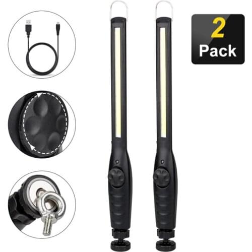 LED Work Light USB Rechargeable COB Flashlight Portable Magnetic Hook led Car Night Lights camping Torch With Built-in Battery