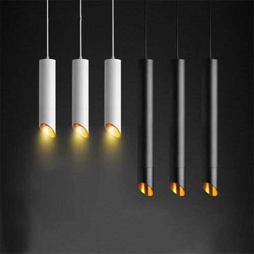 Thrisdar Creative Cylinder Pipe Pendant Lights Island Dining Living Room Bar Counter Shop Pendant Lamps Long Tube Hanging lamp