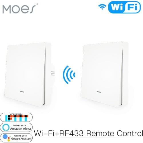 WiFi Smart Wall Light Switch RF433 Push Button Transmitter Smart life Tuya App Remote Control Works with Alexa Google Home
