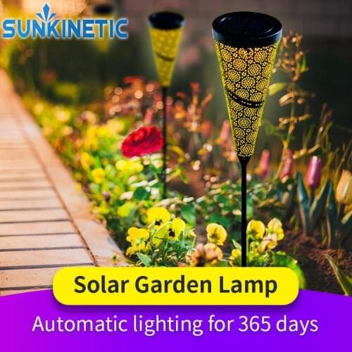 Spring LED Garden Lamp Solar Light Lamps Wrought Iron Hollow Out Solar Outdoor Garden Light Lawn Lamp For Courtyard Lightings