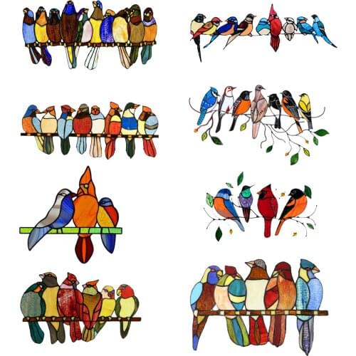 Stain Glass Window Hangings Bird Wall Bird Stickers Home Decor Cute 3D Car Wall Decals Living Room Decorations