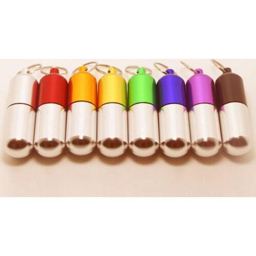 Waterproof Portable Aluminum Medicine Pill Box Case Bottle Holder Container First Aid Gallipot Keychain