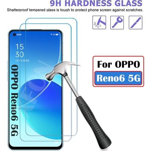 2Pcs Protective Glass for OPPO Reno6 Reno 6 5G Screen Protector Tempered Glass For Oppo Reno6 oppo6 reno 6 HD Film Phone Cover