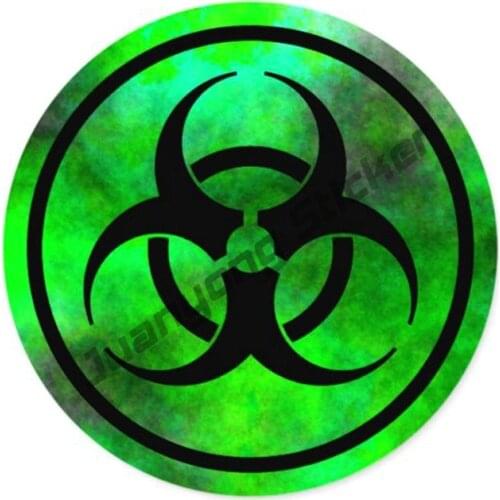 Green or Yellow Fog Biohazard Symbol Car Sticker and Coloful Decal Window Camper Truck Car Body Motorcycle Accessories KK14x14cm