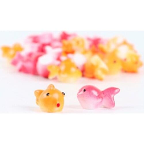 ZOCDOU 6 Pieces Goldfish Fake Kiss Fish Tank Small Model Statue Figurine Crafts Ornament Miniatures Flower Disk Fishbowl Decor