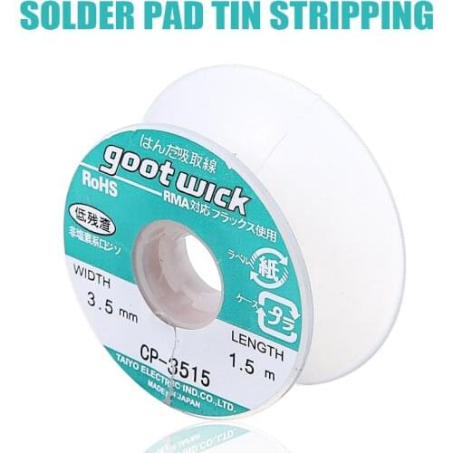 1pc CP-3515 Desoldering Braid Desolder Solder Remover Wick Wire Roll 1.5m Length 3.5mm Width For Soldering Accessory Mayitr