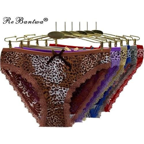 10 Pcs/Set 2021 New Womens Panties Sexy Seamless Cotton Underwear Leopard Briefs Femme Bragas Mujer See Through Lace Lingeries