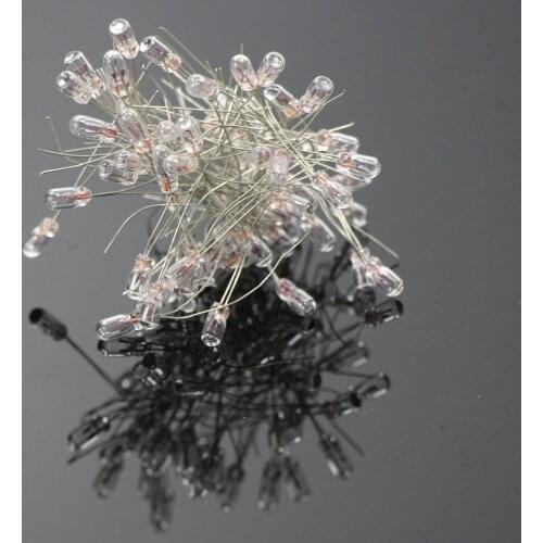 100pcs Clear 3mm Mini Bulbs 1.5V 100mA 3V 70mA 6V 100mA Miniature Grain of Wheat Bulbs Warm White MP060708W 1/35 model train