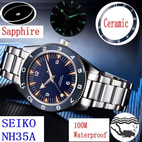 100 Waterproof Luxury Mens Watch 41mm Sapphire Ceramic Bezel Male Mechanical Clock Diver Sports Miyota/NH35 Automatic Wristwatch