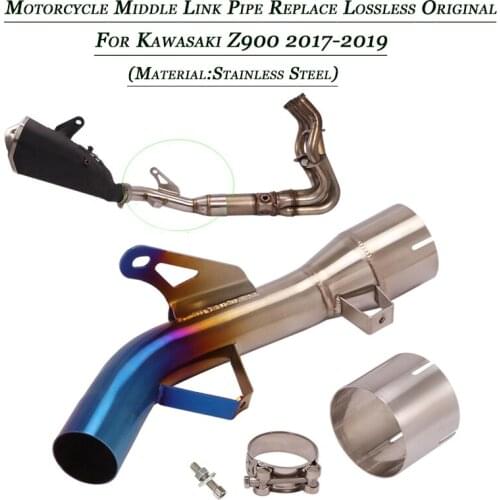2017-2019 For Kawasaki Z900 Replace Catalyst Middle Link Tubes Connect Lossless Replace Motorcycle Original Exhaust Muffler Pipe