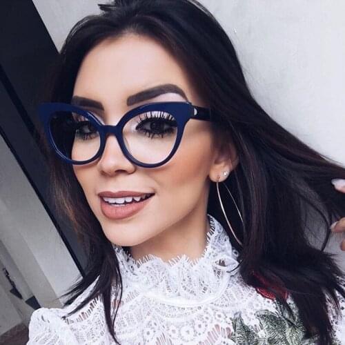 2021 Fashion Cat Eye Transparent Glasses Women Brand Vintage Comfortable Computer Eyeglasses Female Spectacles Oculos Feminino