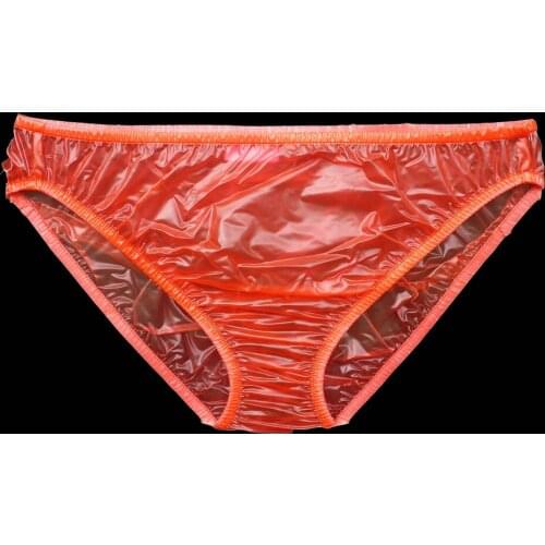 ABDL PVC Adult Baby Plastics Bikini Pants New Underwear Color Red 3 Pack