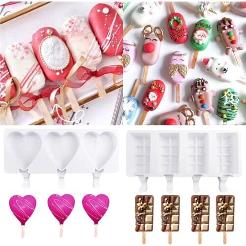 3D Baking Ice Cream Molds Silicone Popsicle Molds Cake Cakesicle for DIY Ice Pops Ice Cube Tray Popsicle Barrel Maker Mould tool