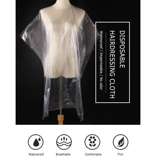 50PCS Disposable Hairdressing Shawl Perm Dyed Hair Transparent Disposable Scarf Waterproof Membrane Cloth