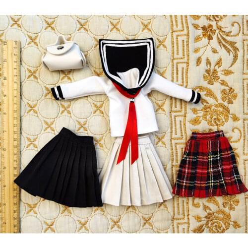 28cm Baby Doll Accessories 1/6 Bjd Clothes Joints Dolls Uniforms College Style School Uniforms Pleated Skirt Suit