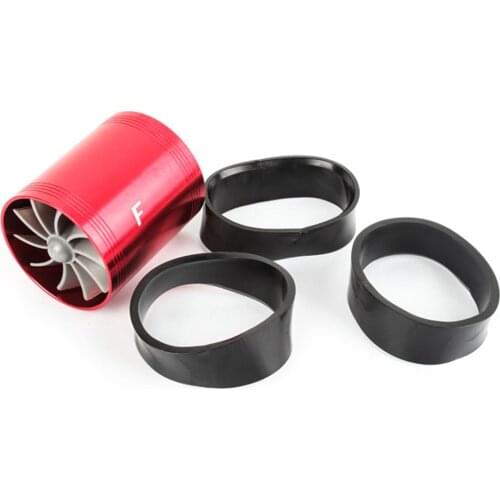 Auto Car Air Intake Turbine Refit Turbo Double Turbocharger Gas Fuel Oil Saver Fan CarSupercharger Turbine For Car Air Intake