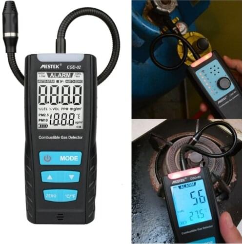 LCD Gas Analyzer Meter Automotive Combustible Gas Sensor Detector Air Quality Monitor Gas Leak Detector with Sound Alarm