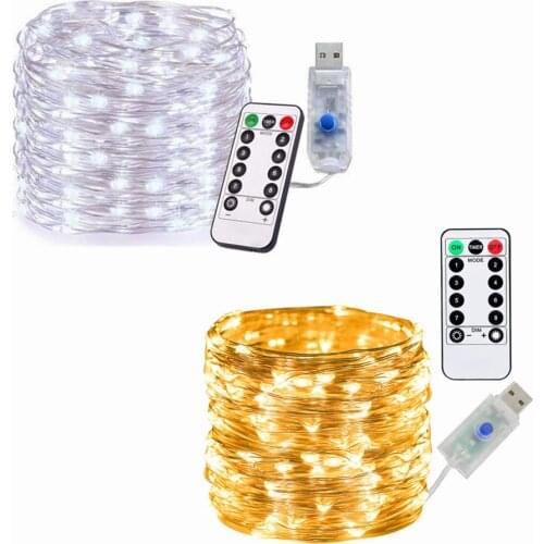 Fairy Lights Garland String Lights Remote Control USB String Lights Timer Twinkle String Lights Christmas Decorations for Home