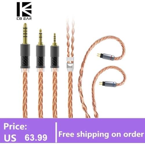 KBEAR Crystal-C 8 Core 7N OCC Upgrade Cable With Totally 152 Strands Litz Wires Adopting 2.5mm/3.5mm/4.4mm for EDX Bl-03 Earbuds