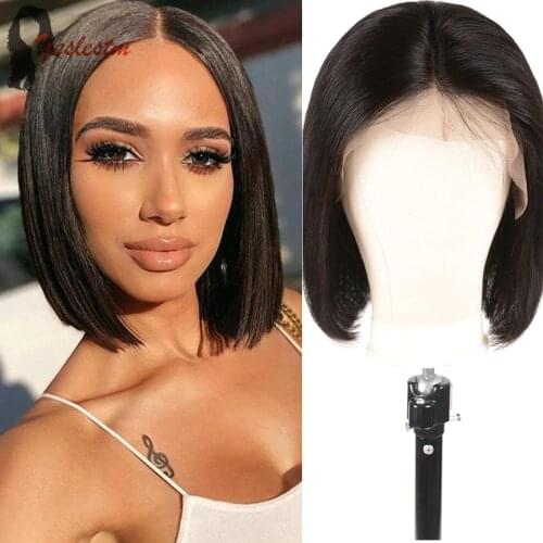 Short Bob Wigs Straight Lace Front Human Hair Wigs For Women Pre Pluck With Baby Hair 4x4x1 Lace Front Wig Glueless Lace Wig