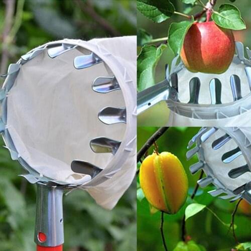 Hot Garden Fruit Picker Metal Head Cloth Bag Apple Pear Peach Picking Catcher Tool