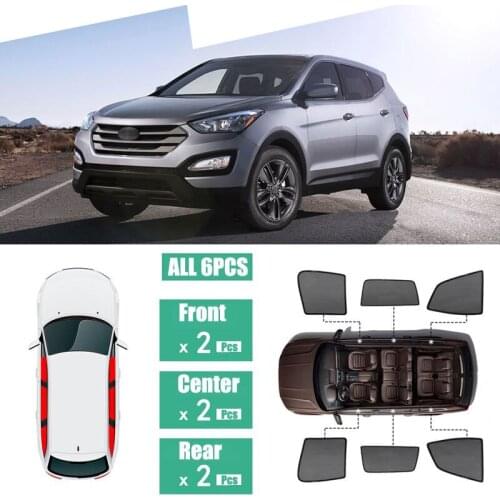 Side Windows Magnetic Sun Shade UV Protection Ray Blocking Mesh Visor Fit For Hyundai Santa Fe 2010-2018